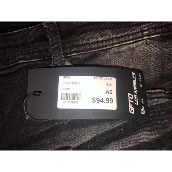 GFTDLA LOS ANGELES Jeans Denim Street Wear BROC BLACK JEANS NWT 36X32 NWT 94.99 - Picture 9 of 11